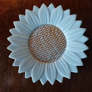 LINENS 'N THINGS SUNFLOWER CERAMIC DISPLAY & TRINKET DISH VINTAGE NWT RARE!